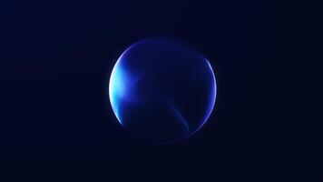 Minimal elegant blue glowing energy sphere with soft plasma light and fluid swirl. Luxury sci-fi orb loop for business, branding and digital tech visuals. 4K 60 fps seamless design. video