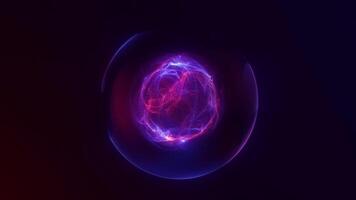 Gradient glowing core sphere with vibrant energy pulse and smooth digital movement. Minimal sci-fi orb animation for elegant high-tech intros and concept design. 4K 60 fps. video