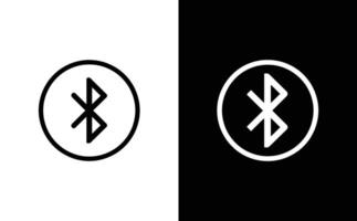 Bluetooth Symbol Icon in Black Circle on White and White Circle on Black vector