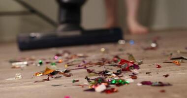Quickly clean the festive mess with a vacuum for a tidy home and fresh atmosphere video