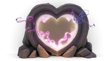 heart shaped portal on white background video