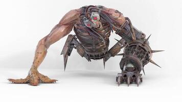 half robot and creature animation video