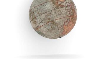 globe map falls in white background video