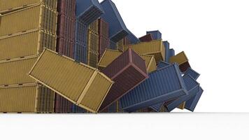 Intermodal container with white background video