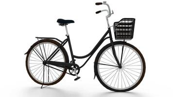 Mini Bicycle with basket on white background video