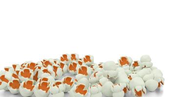 popcorn scattered on white background video