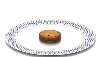 cookies in plate on white background video