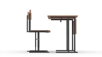 desk and chair loop with white background video