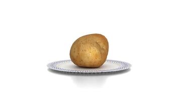 potato in plate with white background video