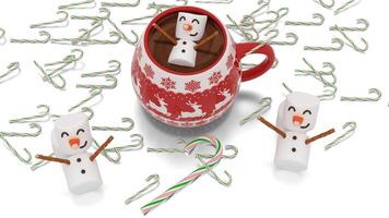 marshmallow snowman in chocolate video