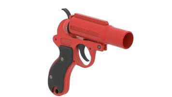 flare gun loading on white background video