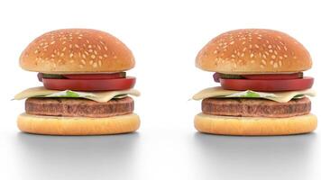 double burger with white background video