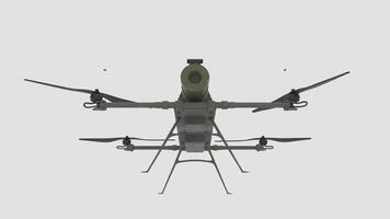 rocket launcher drone landing with white background video