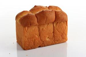 Fresh Baked Japanese Soft and Fluffy Bun White Bread, on White Table photo