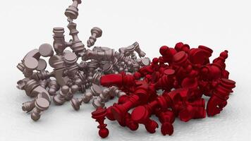 red and white chess pieces video