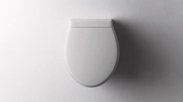Elegant Top View of a White Toilet Isolated on a Crisp White Background photo