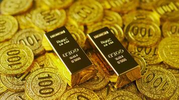 Investing in gold Gold is a symbol of financial success and wealth. Investment in currency and valuable assets. photo