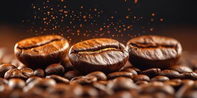 coffee beans and coffee beans with coffee beans photo