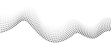 Halftone wave with dots. Gradient dark, light wave with dots isolated on white background. Sound wave. vector