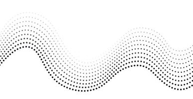 Abstract halftone wave. Gradient dark-light wave with dots isolated on white background. vector