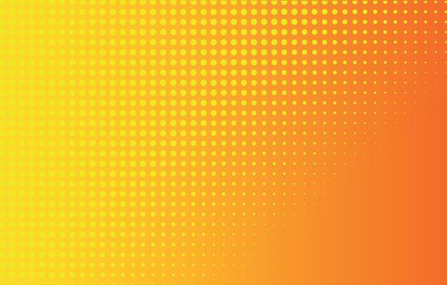 Bright pop art with gradient background in cartoon style. Pop art illustration in yellow and orange colors with dots. Halftone effect. Pop art pattern. Design element.