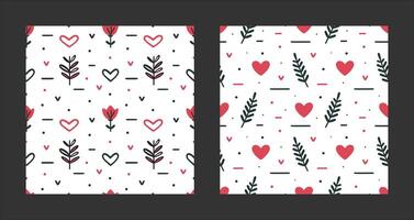 Set of stylish minimalistic seamless pattern vector