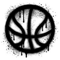 Spray Painted Graffiti basketball icon Sprayed isolated with a white background. EPS 10. vector
