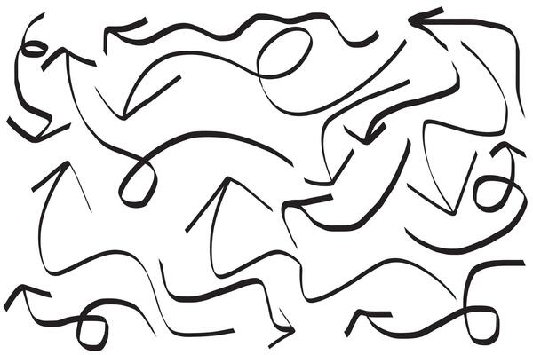set of arrow doodle in different style on white background