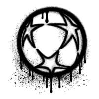 Spray Painted Graffiti soccer ball icon Sprayed isolated with a white background. EPS 10. vector