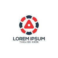 unique creative circle triangle shape logo design abstract mark vector