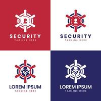 Vault security logo design for business vault hacker spy guard modern minimal company secured vector