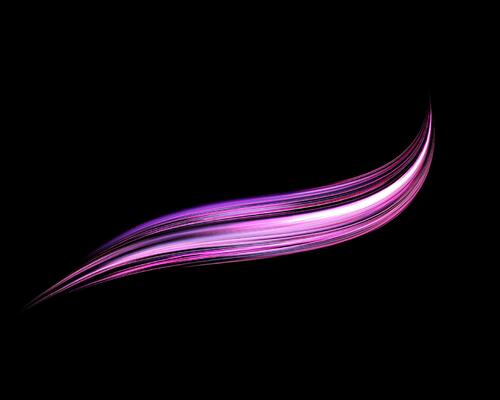 Glowing purple lines. Neon realistic energy speed abstract light effect illustration.