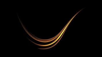 Glowing orange lines. Neon realistic energy speed. Abstract effect . vector