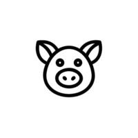 A minimalist illustration of a pig's head, showcasing simple lines, creating a clean and modern aesthetic for this vector