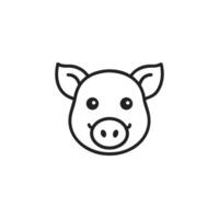 A minimalist illustration of a pig's head, showcasing simple lines, creating a clean and modern aesthetic for this beloved vector