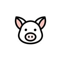 A minimalist illustration of a pig's head, showcasing simple lines, creating a clean and modern aesthetic for this beloved farm animal vector