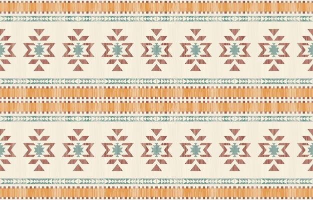 Geometric ethnic ikat seamless pattern in tribal. Fabric ethnic ikat pattern art. Mexican style. Design for background, batik.