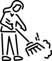 A line style icon of raking vector
