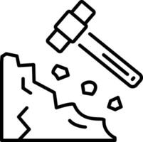 A linear style icon of sledge hammer vector