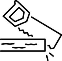 A linear style icon of hand saw vector