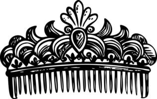A vintage style illustration of tiara comb vector