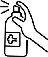 A linear style icon of spray paint vector