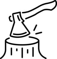An outline style icon of wood axe vector