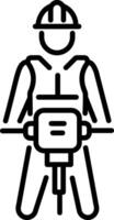 A linear style icon of ground drilling vector