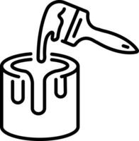 A linear style icon of paint bucket vector