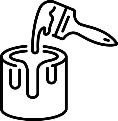 A linear style icon of paint bucket