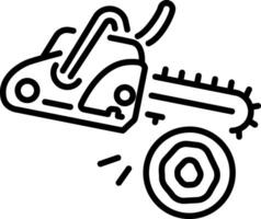 An outline style icon of chainsaw vector