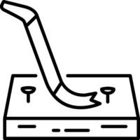 An outline style icon of crowbar vector