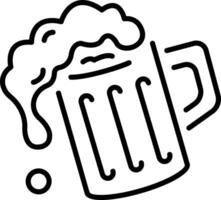 A line style icon of beer mug vector