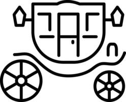 A linear icon showing a beautiful royal carriage vector